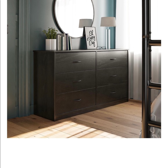 mainstays classic 6 drawer dresser black oak finish Mainstays Classic 6 Drawer Dresser, Black Oak